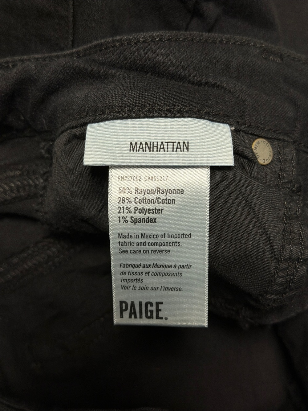 PAIGE Black Manhattan Jeans - Picture 6 of 6
